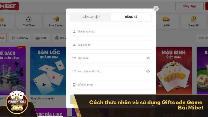 Cách thức nhận và sử dụng Giftcode Game Bài Mibet