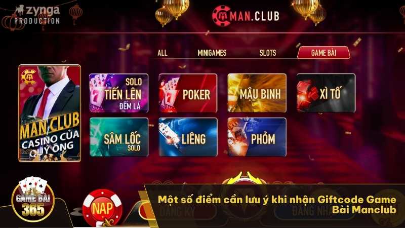 Một số điểm cần lưu ý khi nhận Giftcode Game Bài Manclub