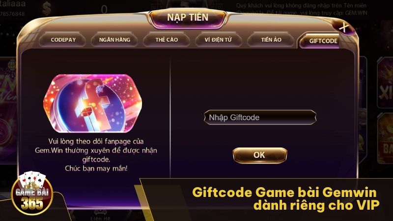 Giftcode Game bài Gemwin dành riêng cho VIP