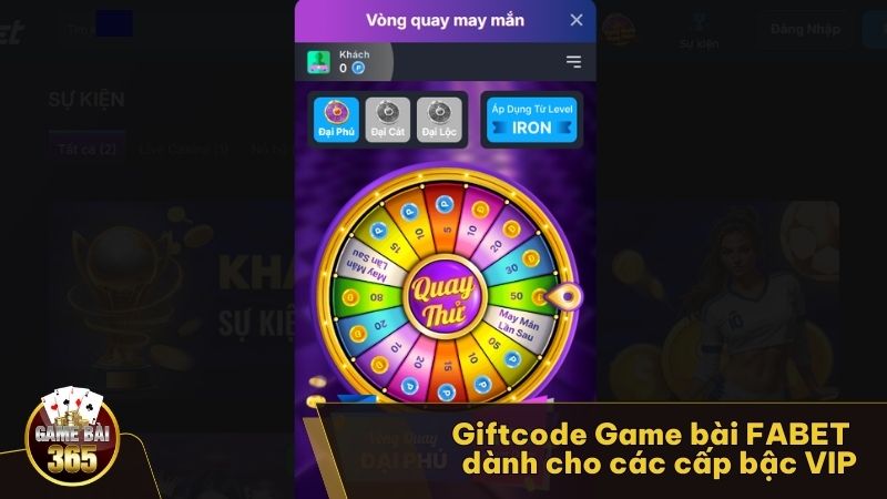 Giftcode Game bài FABET dành cho các cấp bậc VIP